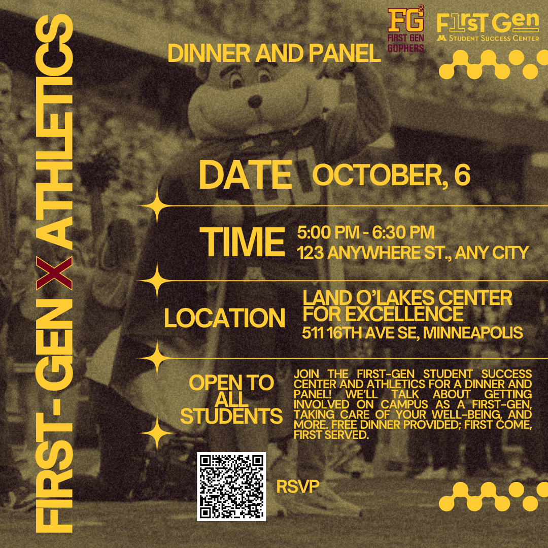 FG x Athletics panel flyer; details in description.