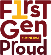 LOGO: First Gen Proud #UMNFirst